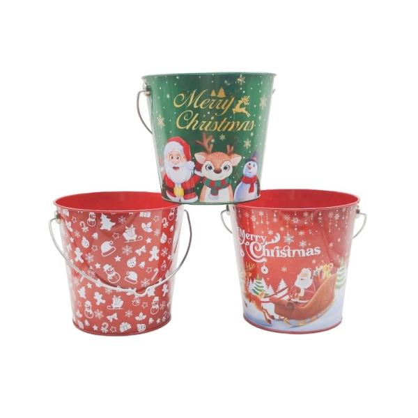 Promotional Custom Tinplate Bucket Metal Barrel Storage Container Promotional