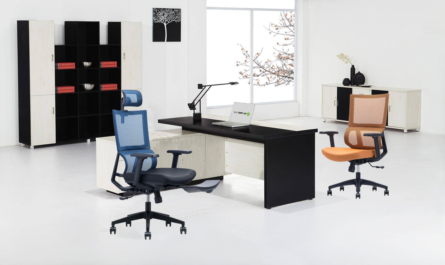Office Boss Lift Chair Height Adjustable Mesh Office Executive Chair with 3D Armrest