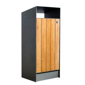 China SGS Certificate Urban 35L Outdoor Wooden Trash Can wholesale