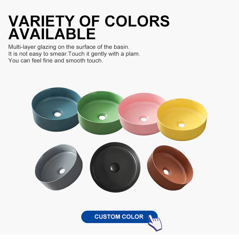 Vessel Counter Top Bathroom Sink Matte Green Color Wash Hand Basin For Hotel