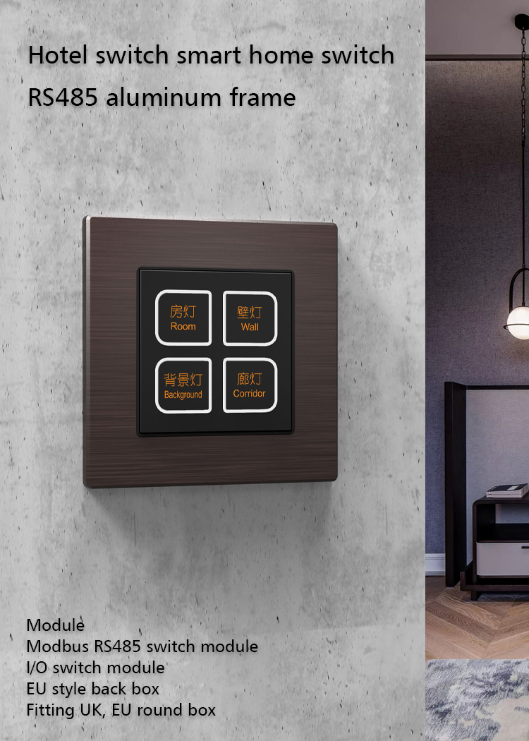 Hotel Room Modbus Wall Switch Electrical Button For Light Control