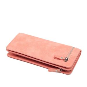 China Orange Color Multi Card Organizer , PU Leather Clutch Wallets For Women wholesale