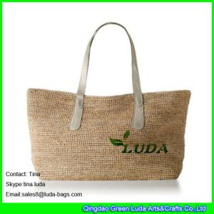 China LUDA silver leather handbags women crochet beach straw raffia bags wholesale