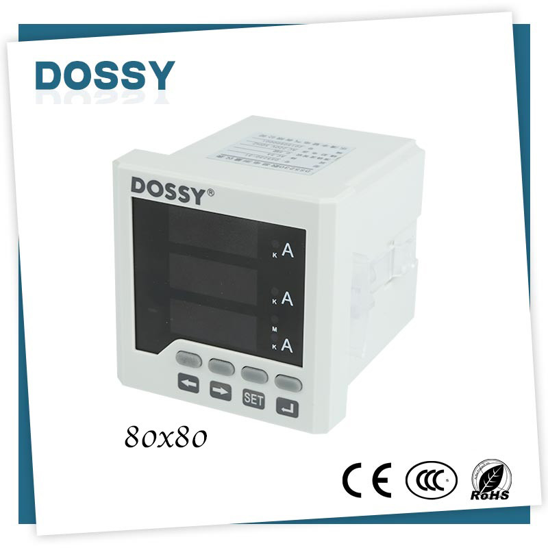 80x80mm LCD display Ampere meter Three phase meter panel anolog meter for parameter measurement