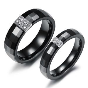 China New Super Fashion Tagor Jewelry Factory Ceramic Tungsten Series couple Rings TYWR060 wholesale