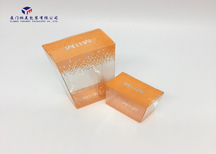 Rectangle PET Custom Printed Plastic Boxes Orange Color Size 5.8cm*3cm*7.8cm