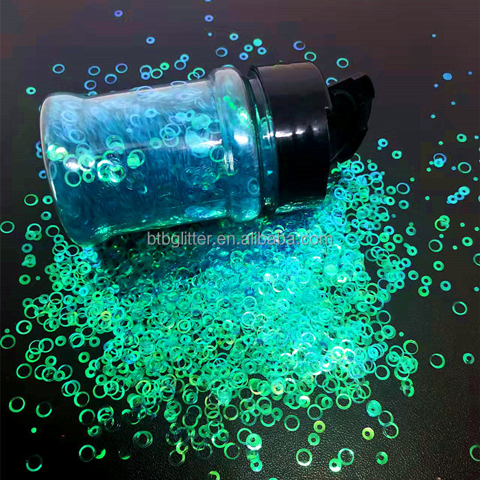 Beautify Glitter Sparkling Glitter Sky Blue Glittering Bling Open Circle Shaped in Customized Colors Avaliable