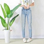Light Blue Casual Women Denim Skinny Jeans Pencil Pants Custom Size