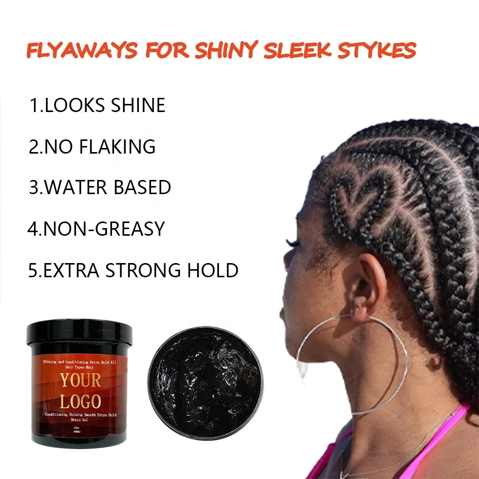 Braids Twists Braid Gel Extreme Hold Adds High Shine Edge Control Hair Wax Gel Locs Professional Performance Baiding Gel