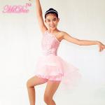 Girls Ballet Costume Front Shorter Back Longer Tulle Skirt Outfit With