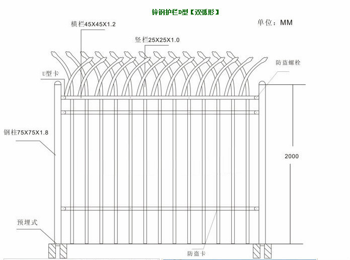 Cheap Price Tubular Steel Picket Fence