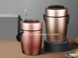 China Vacuum lunch pot for picnic 304 stainless steel BPA free food Jar 1.6L three layers large capacit heat preservation pot wholesale