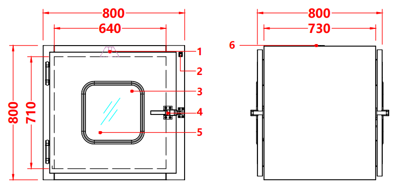 304 Stainless Steel Lab Pass Box | 800x800x800mm | Pharma & Research Use