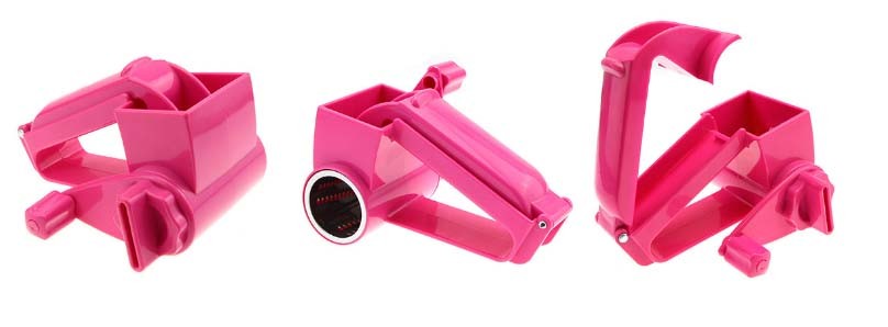 Pink Color Plastic Hand-Cranked Cheese Grater For Cheese Tool
