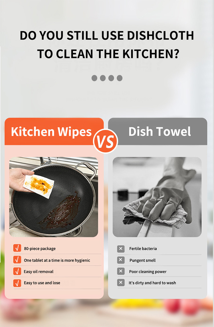 70 Count Lemon Zest Scent Kitchen Cleaning Wipes Household Disposable Kitchen Wipes