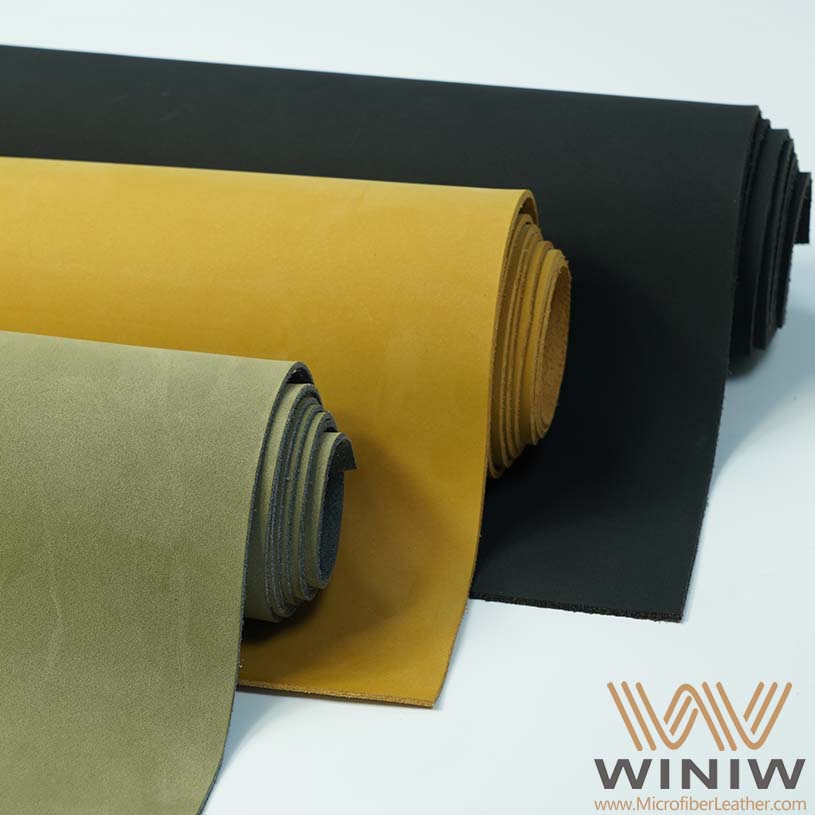 Environmental Friendly Faux Microfiber Nubuck Leather Material