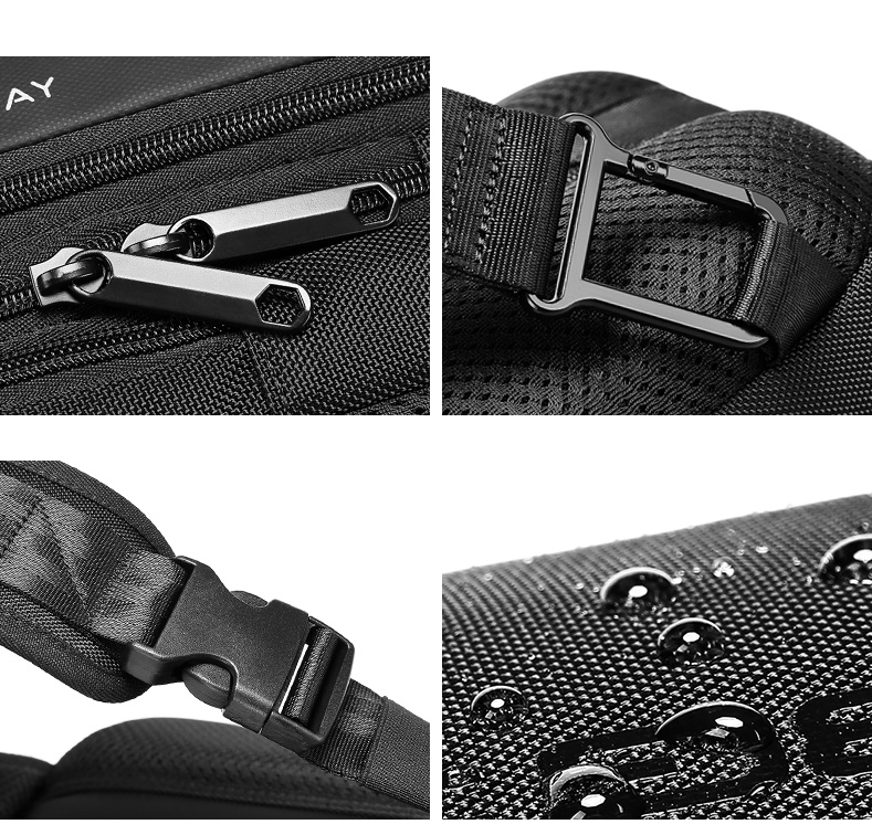 Factory hot sell wholesale fashion anti theft men custom waterproof shoulder chest crossbody sling bag for men