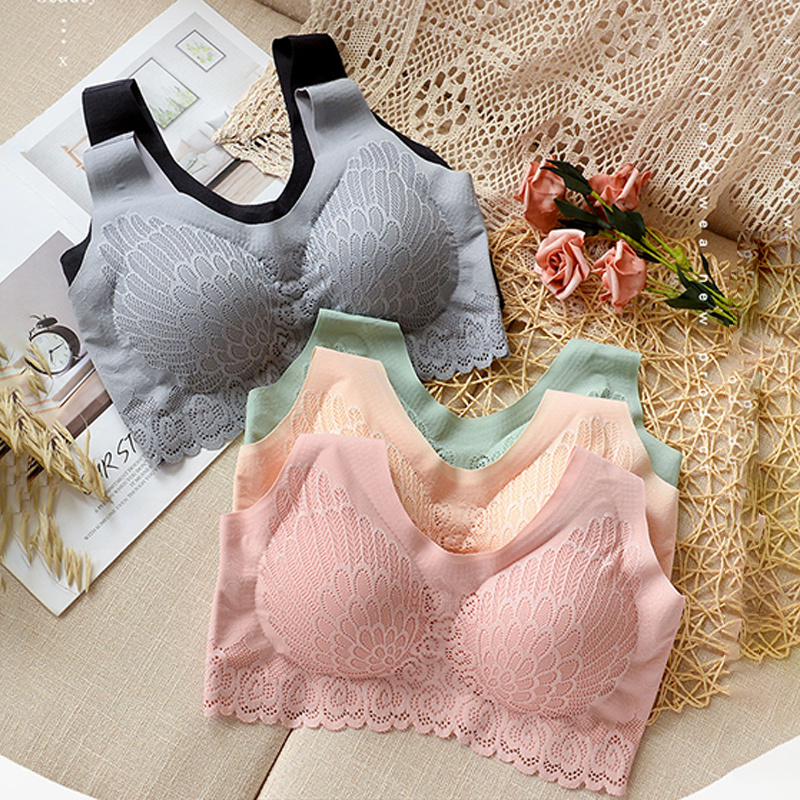 F2013 Comfortable Cotton Underwear, Breathable and Removable Foam Pad Sports Bra Lingerie