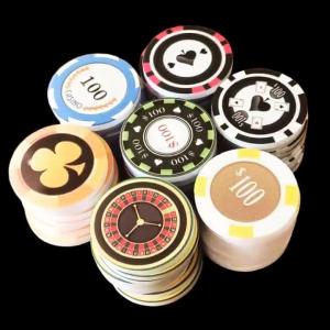 China 20mm Personalized Game Plastic Poker Chips Colorful Stamping Token wholesale