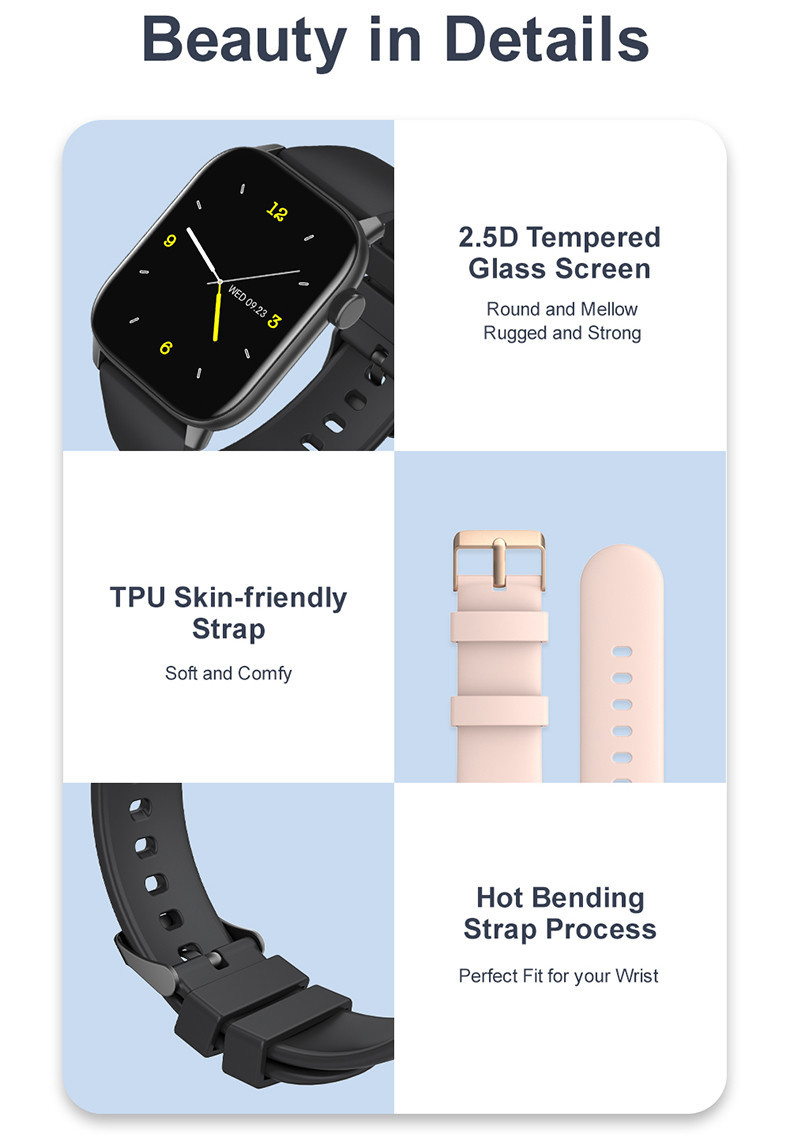 Li Battery 1.75" Bluetooth Fitness Smartwatch IP68 IPS Heart Rate Monitor