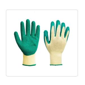 China Garden Pruning Yellow Polyester Liner Latex Gloves wholesale