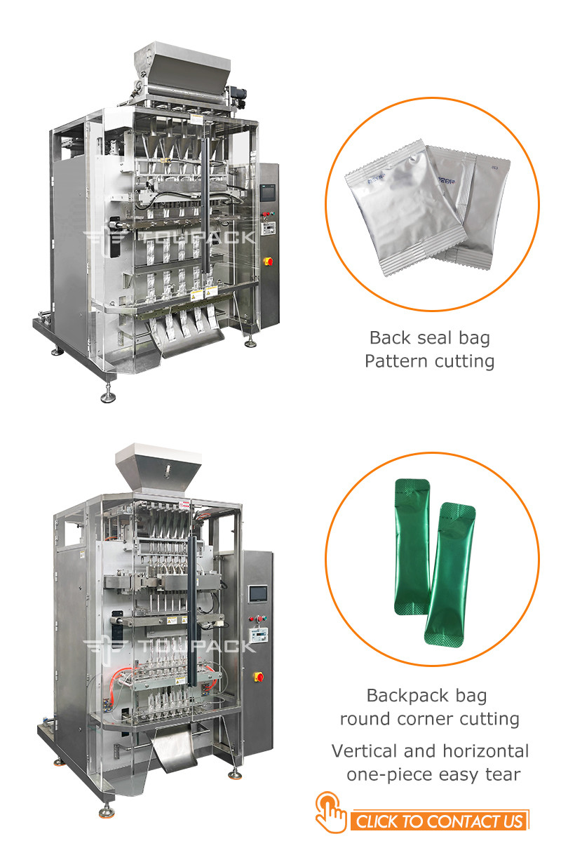 Automatic Multi Lane Powder Stick Sachet Packing Machine 2 Line Sugar Coffee Stick Packing Machine