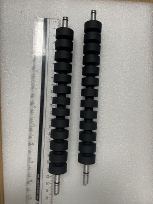 BV Shaft rubber rollers length 23.8CM, 13 Rollers used in Wincor Banknote move cwaa part number 1750249443/ 1750150249