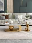 Hollow Out Marble Coffee Table Stainless Steel Living Room Coffee Table