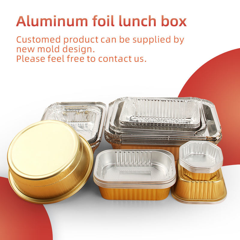 Customized Silver/Gold Aluminum Foil Food Package Boxes Rectangular/Round Shape Eco Friendly Printing