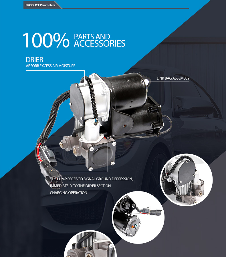 Steel / Plastics Land Rover Air Suspension Compressor Pump Oilless OE# LR023964