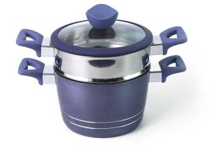 China Purple Ceramic Coating12pcs 26cm 5.5mm Couscous Steamer Pots wholesale