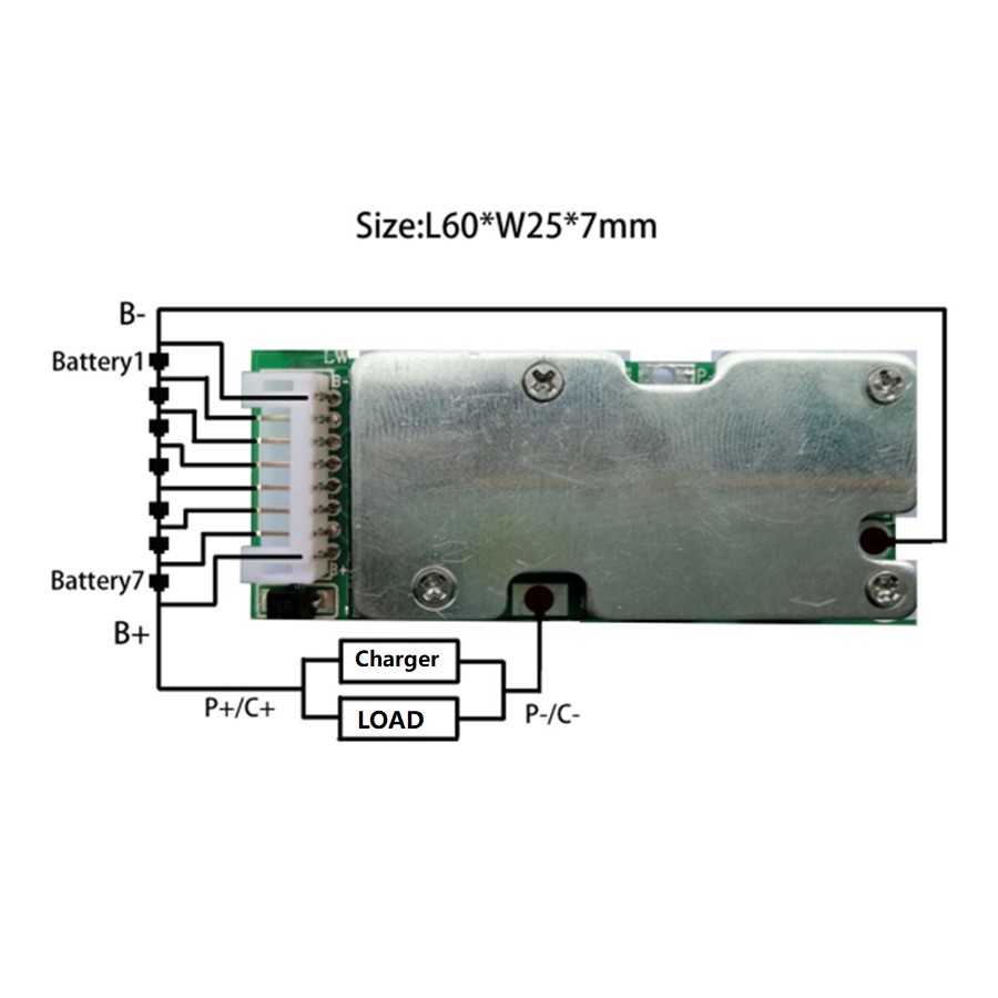Lithium Battery Management System 18650 7S 10A For Emergency Lights
