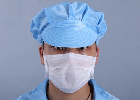 Washable 0.5cm Strip Anti Static Hat Unisex Clean Room Cap