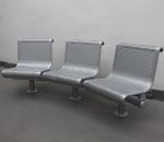 Silver Color Steel 3 Seater Metal Bench , Park Metal Curved Garden Bench With
