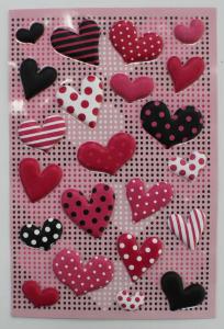 China Small 3D Heart Shaped Stickers , PVC PET EVA Puffy Heart Stickers For Envelopes wholesale