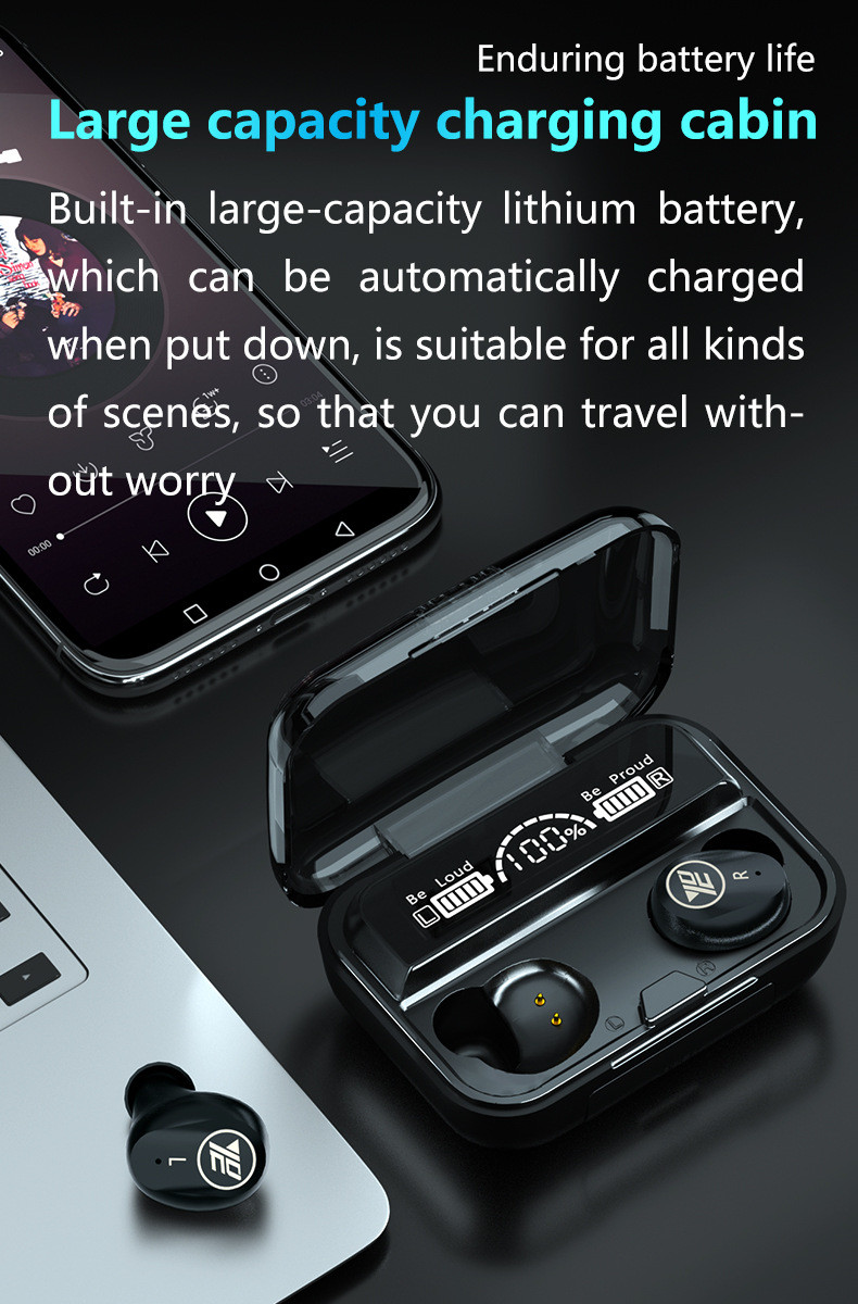 TWS Best Earbuds Bluetooth Earphones With Charging Case Touch Control For Samsung
