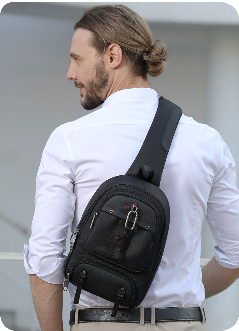 Factory wholesale large capacity shoulder bag multi functional travel sling bag men's Crossbody chest bag