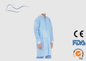 China Hospital Use Disposable Visitor Coats Safety Protection Light Blue Color wholesale