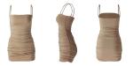 Spaghetti Straps Club Stretch 66cm Sleeveless Pleated Bodycon Dress