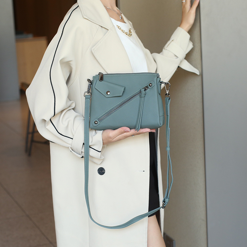 Custom Genuine Leather Shoulder Bag for Women Other Pattern Type Zipper Hasp Closure