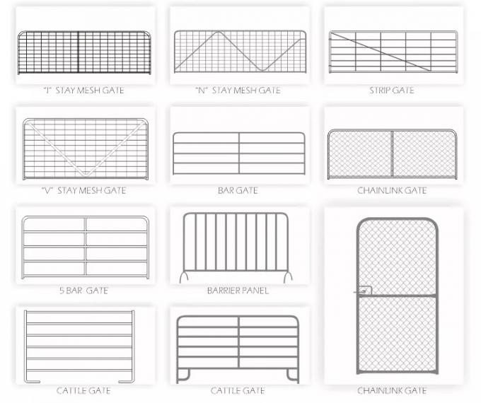 Sheep farm gate fence 40*80mm Oval rail 1.3m tall goat panel 6 bar cattle yard hot dipped galvanized