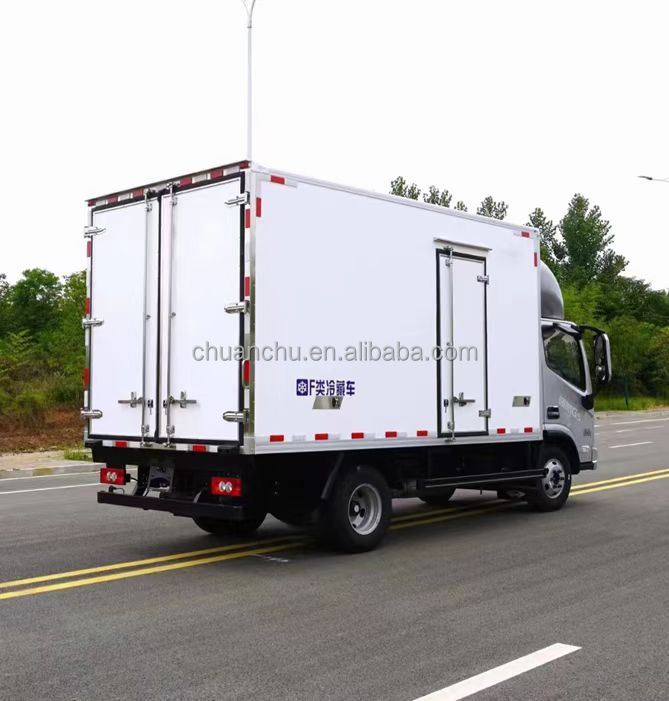 172HP Diesel Engine Refrigerated Box Truck Foton 4X2 Light Cargo Van Box Truck