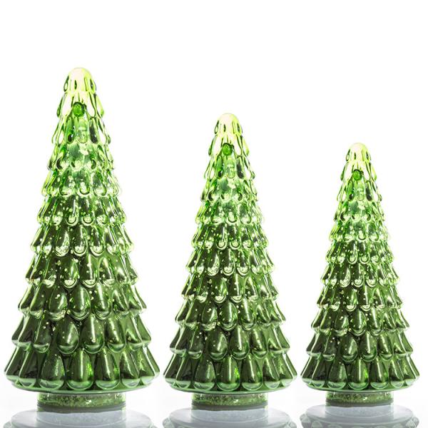 Christmas Tree Shape Decoration Battery Operated Glass Led Christmas Tree