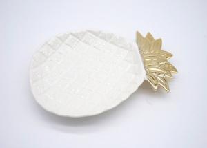 China Gold Electroplated Pineapple Candy Dish , Customized Pineapple Party Plates wholesale