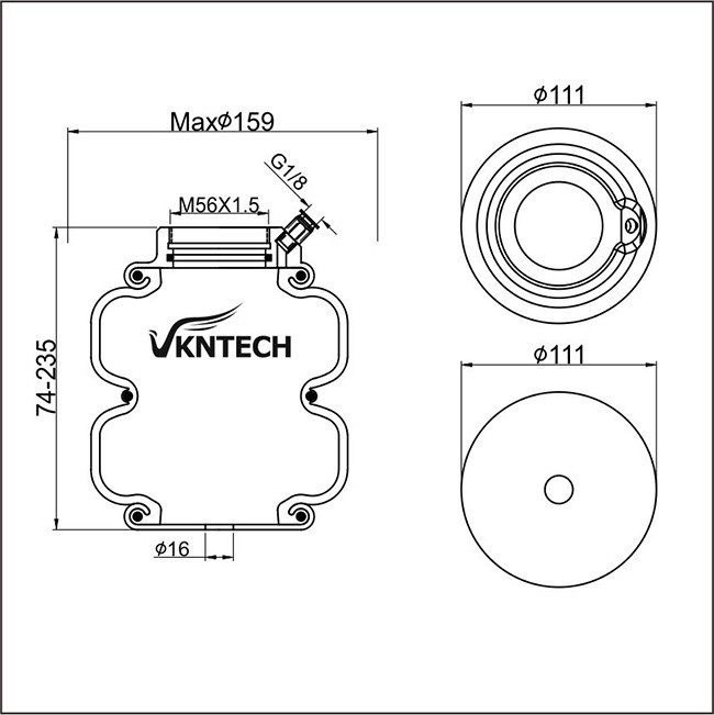 Double Convoluted Air Spring/Air Suspension Spring 2B9-220/ Air Bags