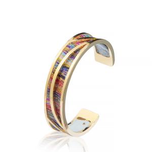 China Embed Gold Plated Rainbow Cuff Bracelet Bangle Boho bohemia fashion wholesale