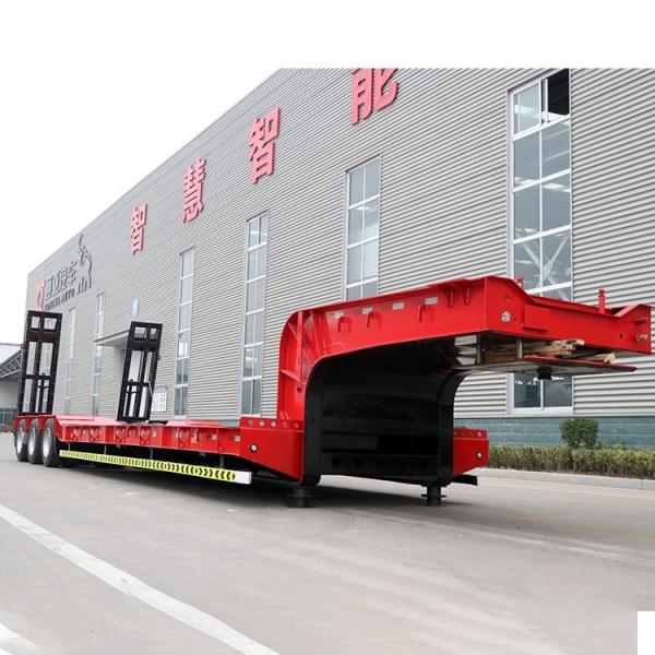 24V Low Bed Semi Trailer 100 Tons 6 Axles In Three Lines Gooseneck Drop Deck