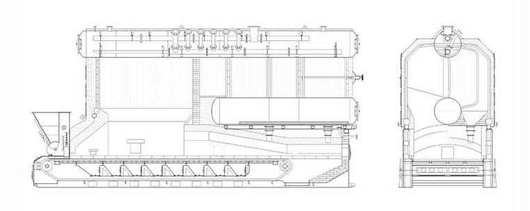 Horizontal Coal Fired Hot Water Boiler Generator Low Pressure Commercial