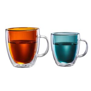 China Cylinder 375ml 475ml Double Coke Personalized Glass Cup wholesale