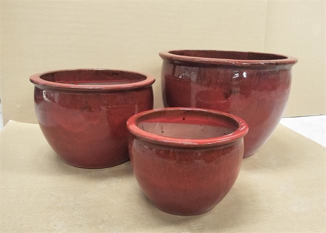 Indoor 52cmx20cm Blue Glazed Ceramic Garden Pots